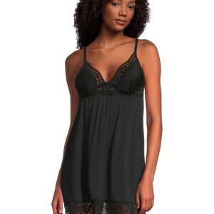 Eberjey Beatrix Plunge Lace and Jersey Chemise Sleep